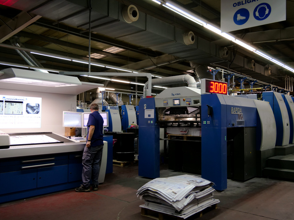 Presse offset dans un atelier d’impression
